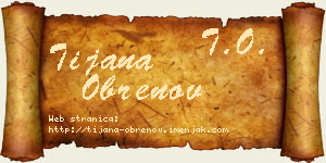 Tijana Obrenov vizit kartica
